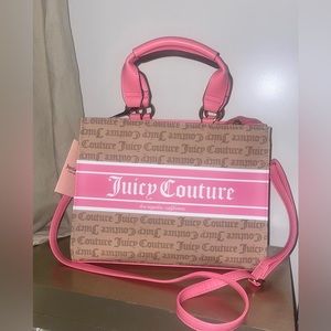 Juicy Couture Pink French Latte Billboard Tote Satchel Detach. Strap NWT